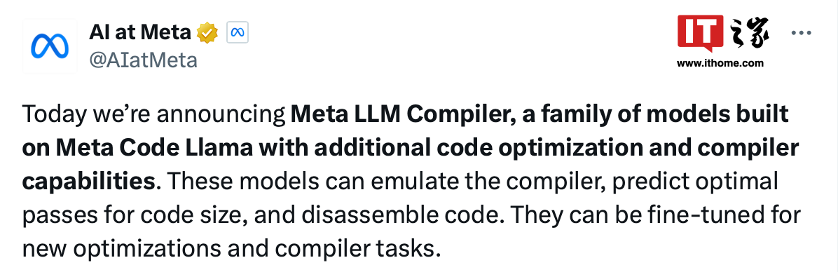 Meta出新招：用Code Llama打造LLM编译器，让代码更小巧，还能反汇编！插图