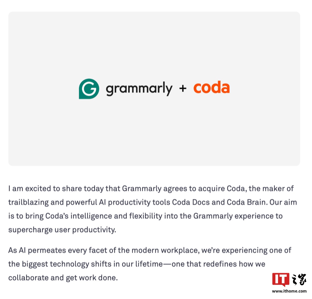 Grammarly 买下 Coda，要给企业带来超给力的AI助手和语法检查神器插图