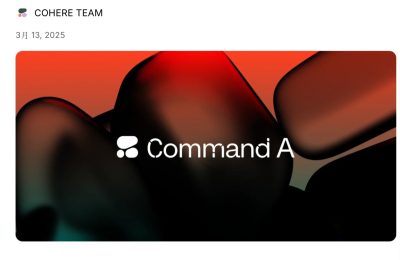 加拿大一家创业公司出了个叫 Command A 的轻巧 AI 模型，说只要两块英伟达 A100 或 H100 的显卡就能搞定缩略图